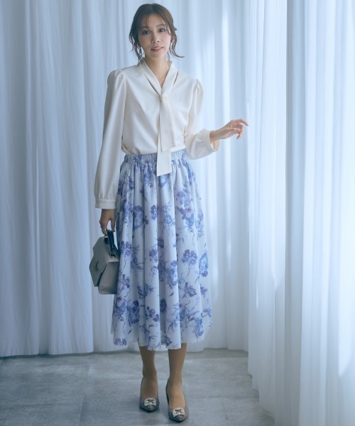 marun（マルン）の「＜大きいサイズ＞フラワーチュールスカート marun（スカート・レディース・グレー系/パープル系・5L～6L/3L～4L/L～LL）」の15枚目の写真