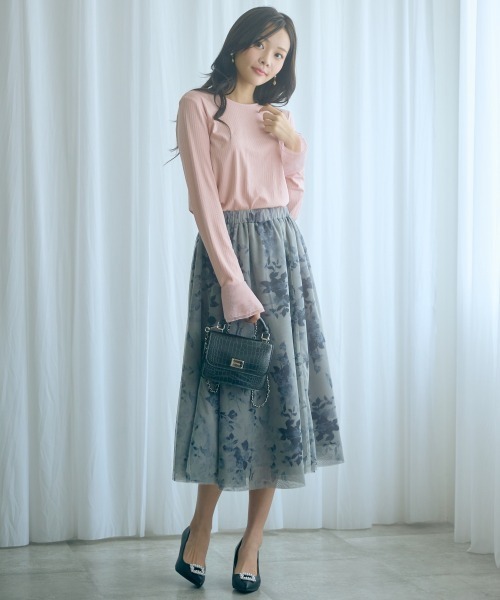 marun（マルン）の「＜大きいサイズ＞フラワーチュールスカート marun（スカート・レディース・グレー系/パープル系・5L～6L/3L～4L/L～LL）」の19枚目の写真