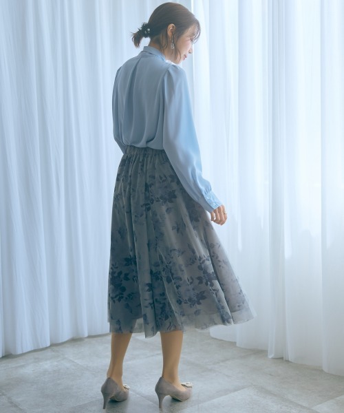 marun（マルン）の「＜大きいサイズ＞フラワーチュールスカート marun（スカート・レディース・グレー系/パープル系・5L～6L/3L～4L/L～LL）」の21枚目の写真