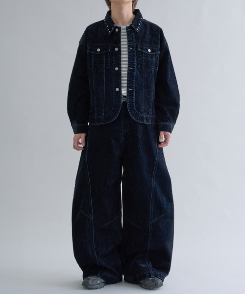 EPNK(イーピーエヌケー)の「Flocky Studs damage denim Jacket / フロッキースタッズダメージデニムジャケット(テーラードジャケット・メンズ・ブラック系・MEDIUM/SMALL/LARGE)」の15枚目の写真