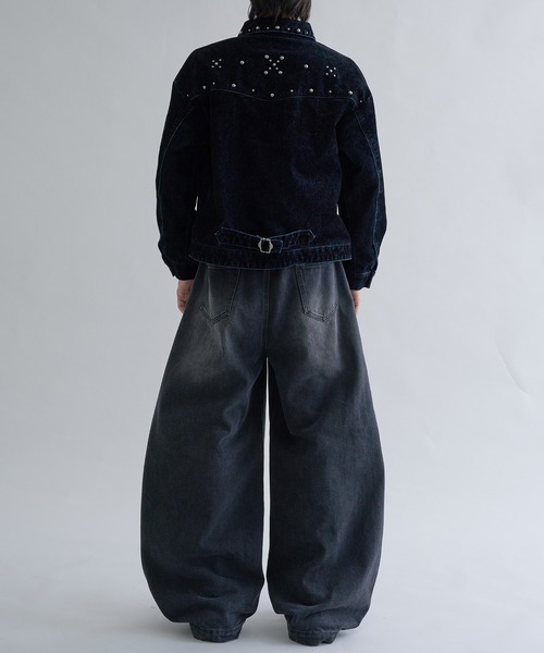 EPNK(イーピーエヌケー)の「Flocky Studs damage denim Jacket / フロッキースタッズダメージデニムジャケット(テーラードジャケット・メンズ・ブラック系・MEDIUM/SMALL/LARGE)」の13枚目の写真