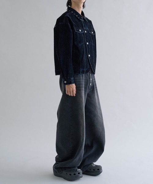 セール】Flocky Studs damage denim Jacket / フロッキースタッズ