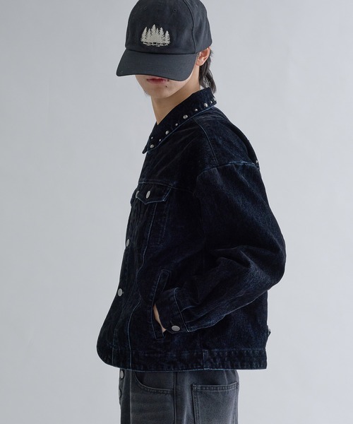 セール】Flocky Studs damage denim Jacket / フロッキースタッズ