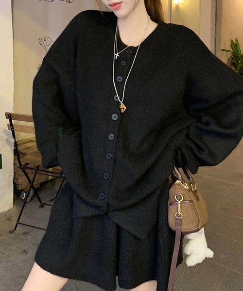 GLAMOROUS JANE(グラマラスジェーン)の「ニットカーディガン×スカート 2点セット(セットアップ・レディース・ブラウン/グレー/アイボリー/ブラック・FREE)」の6枚目の写真