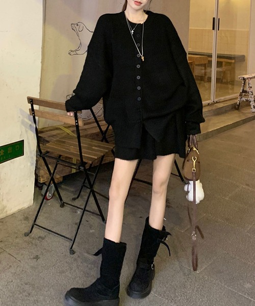 GLAMOROUS JANE(グラマラスジェーン)の「ニットカーディガン×スカート 2点セット(セットアップ・レディース・ブラウン/グレー/アイボリー/ブラック・FREE)」の7枚目の写真
