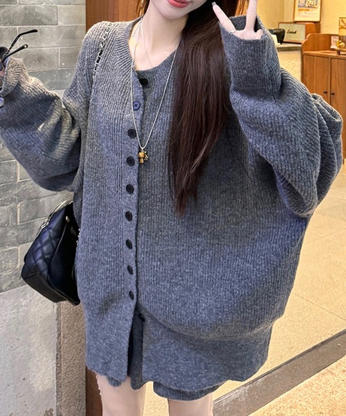 GLAMOROUS JANE(グラマラスジェーン)の「ニットカーディガン×スカート 2点セット(セットアップ・レディース・ブラウン/グレー/アイボリー/ブラック・FREE)」の8枚目の写真