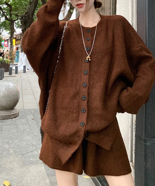 名品再熱/アレキサンダーマックイーン/カシュクールカーディガン/ブラウン/S 名品再熱/アレキサンダーマックイーン/カシュクールカーディガン