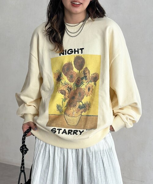 CPCM（シーピーシーエム）の「絵画アートスウェットプルオーバー（Tシャツ/カットソー・レディース・ホワイト/グレー/アイボリー・LARGE/MEDIUM）」の3枚目の写真