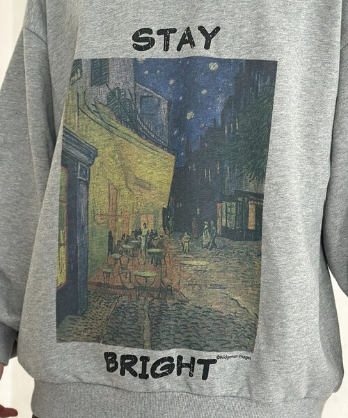 CPCM（シーピーシーエム）の「絵画アートスウェットプルオーバー（Tシャツ/カットソー・レディース・ホワイト/グレー/アイボリー・LARGE/MEDIUM）」の5枚目の写真