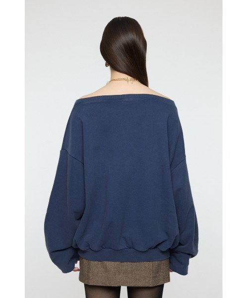 MOUSSY（マウジー）の「WASHED OFF SHOULDER スウェット（スウェット・レディース・オフホワイト/ブルー/ライトブラック・FREE）」の10枚目の写真