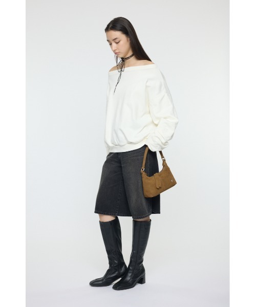 MOUSSY（マウジー）の「WASHED OFF SHOULDER スウェット（スウェット・レディース・オフホワイト/ブルー/ライトブラック・FREE）」の19枚目の写真