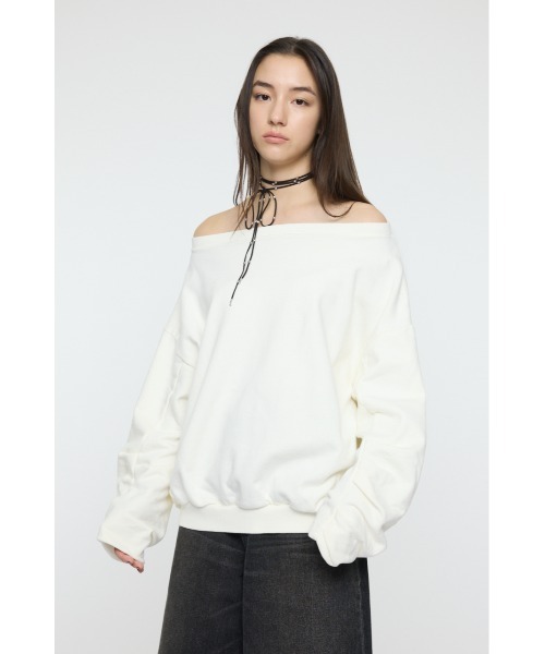 MOUSSY（マウジー）の「WASHED OFF SHOULDER スウェット（スウェット・レディース・オフホワイト/ブルー/ライトブラック・FREE）」の20枚目の写真