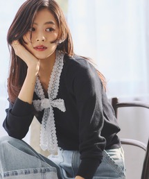 &. NOSTALGIA | ケミカルレースボウタイニット(ニット/セーター)