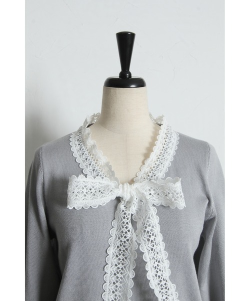 &. NOSTALGIA(アンドドットノスタルジア)の「ケミカルレースボウタイニット(ニット/セーター・レディース・ブラック/グレー・M)」の21枚目の写真