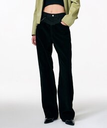 Corduroy Mix Pants Black