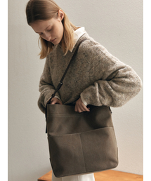 Two Pocket Hobo Canvas Bag Vintage Brown
