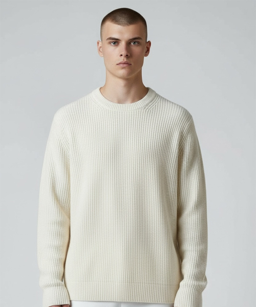 BORN SLIPPY(ボーンスリッピー)の「Soft Hachi Cushion Round Knit (Ivory)(ニット/セーター・メンズ・その他・FREE)」の1枚目の写真