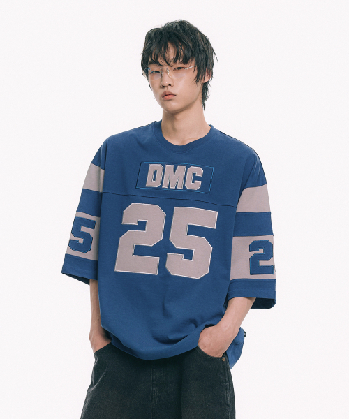 MOO(エムオーオー)の「カラーブロックラグビー半袖 - ブルー(Tシャツ/カットソー・メンズ・ブルー・MEDIUM/LARGE)」の1枚目の写真