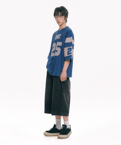 MOO(エムオーオー)の「カラーブロックラグビー半袖 - ブルー(Tシャツ/カットソー・メンズ・ブルー・MEDIUM/LARGE)」の2枚目の写真