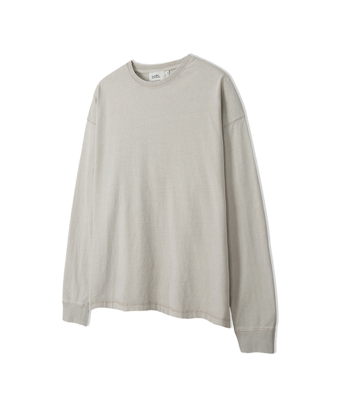 COSTUME O’CLOCK（コスチュームオクロック）の「ピグメント切り替えラウンドロングスリーブTシャツ7COLOR COOSTS251（Tシャツ/カットソー・メンズ・ネイビー/ダークグレー/ベージュ/ブラック×ホワイト/ホワイト/グレー/ブラック・LARGE/MEDIUM/SMALL）」の6枚目の写真