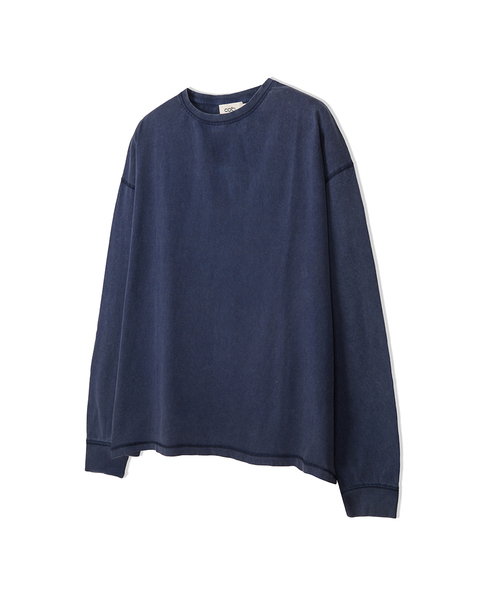 COSTUME O’CLOCK（コスチュームオクロック）の「ピグメント切り替えラウンドロングスリーブTシャツ7COLOR COOSTS251（Tシャツ/カットソー・メンズ・ネイビー/ダークグレー/ベージュ/ブラック×ホワイト/ホワイト/グレー/ブラック・LARGE/MEDIUM/SMALL）」の7枚目の写真