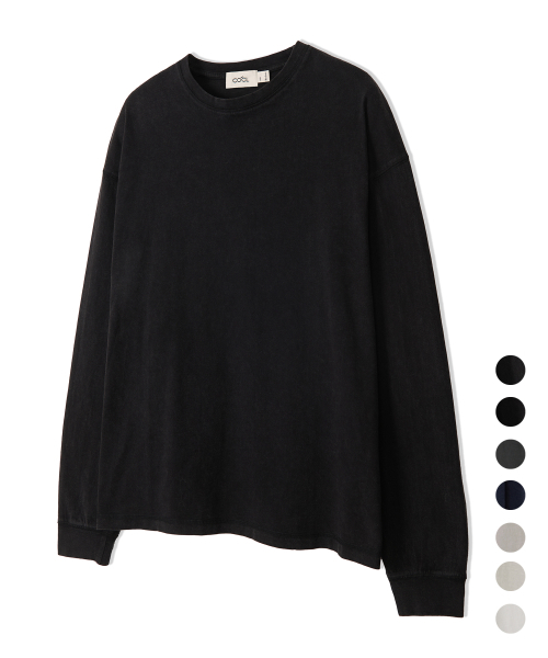 COSTUME O’CLOCK（コスチュームオクロック）の「ピグメント切り替えラウンドロングスリーブTシャツ7COLOR COOSTS251（Tシャツ/カットソー・メンズ・ネイビー/ダークグレー/ベージュ/ブラック×ホワイト/ホワイト/グレー/ブラック・LARGE/MEDIUM/SMALL）」の15枚目の写真