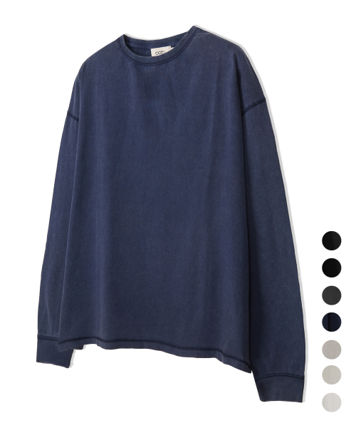 COSTUME O’CLOCK（コスチュームオクロック）の「ピグメント切り替えラウンドロングスリーブTシャツ7COLOR COOSTS251（Tシャツ/カットソー・メンズ・ネイビー/ダークグレー/ベージュ/ブラック×ホワイト/ホワイト/グレー/ブラック・LARGE/MEDIUM/SMALL）」の19枚目の写真