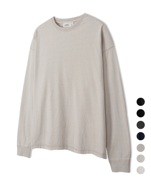 COSTUME O’CLOCK（コスチュームオクロック）の「ピグメント切り替えラウンドロングスリーブTシャツ7COLOR COOSTS251（Tシャツ/カットソー・メンズ・ネイビー/ダークグレー/ベージュ/ブラック×ホワイト/ホワイト/グレー/ブラック・LARGE/MEDIUM/SMALL）」の20枚目の写真