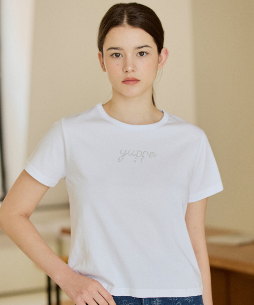 YUPPE(ヨッペ)の「DOTTED YUPPE T-SHIRT_WHITE(Tシャツ/カットソー・レディース・その他・FREE)」の1枚目の写真