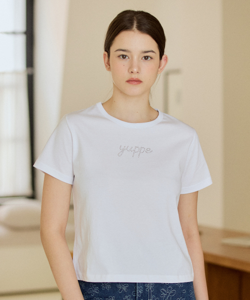 YUPPE(ヨッペ)の「DOTTED YUPPE T-SHIRT_WHITE(Tシャツ/カットソー・レディース・その他・FREE)」の2枚目の写真