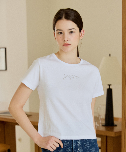 YUPPE(ヨッペ)の「DOTTED YUPPE T-SHIRT_WHITE(Tシャツ/カットソー・レディース・その他・FREE)」の3枚目の写真