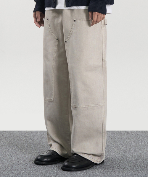 EXCONTAINER(エックスコンテナ)の「ダブルニーカーペンターダイングパンツ (GREIGE)(その他パンツ・メンズ・その他・MEDIUM/LARGE/X-LARGE/SMALL)」の1枚目の写真