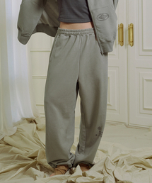 GRAPHIC WASHED SWEAT PANTS, ASH KHAKI