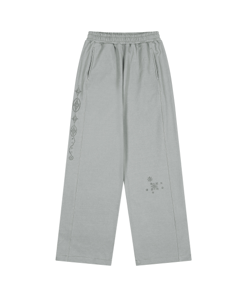THEPORTA（ザ ポルタ）の「GRAPHIC WASHED SWEAT PANTS, ASH KHAKI（スウェットパンツ・レディース・その他・FREE）」の2枚目の写真