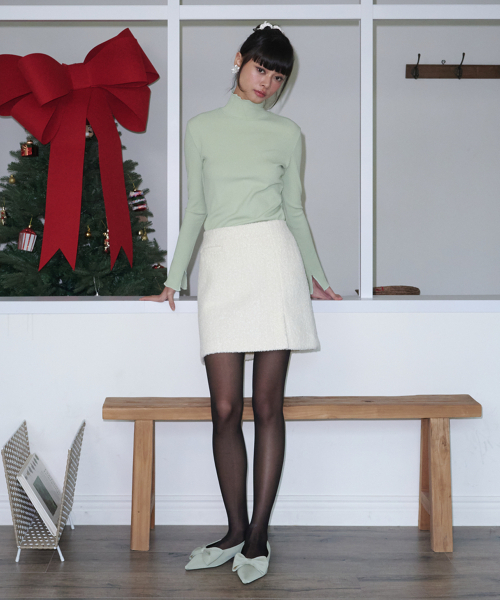 OPENING SUNSHINE(オープニングサンシャイン)の「ブークルウールポケットミニスカート_アイボリー(スカート・レディース・アイボリー・SMALL/MEDIUM)」の2枚目の写真