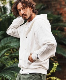 felkod | mpa4011-Cable Knit Like Jacquard Knit sew Parka パーカー(F26S040)(パーカー)