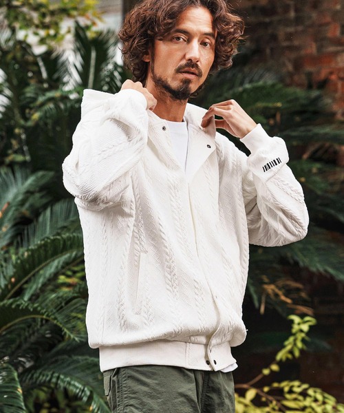 felkod（フィルコッド）の「mpa4011-Cable Knit Like Jacquard Knit sew Parka パーカー(F26S040)（パーカー・メンズ・ホワイト/ブラック/ネイビー・S/M/L）」の5枚目の写真