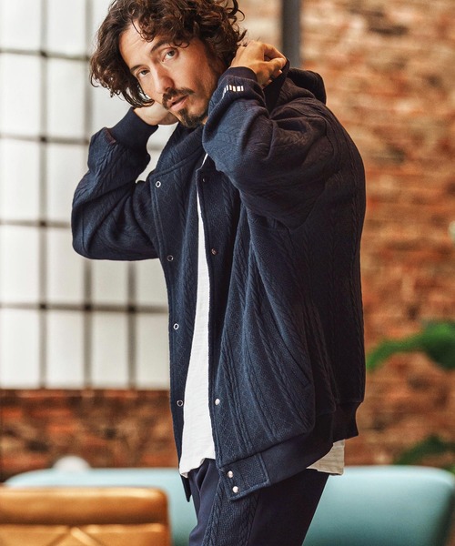 felkod（フィルコッド）の「mpa4011-Cable Knit Like Jacquard Knit sew Parka パーカー(F26S040)（パーカー・メンズ・ホワイト/ブラック/ネイビー・S/M/L）」の10枚目の写真