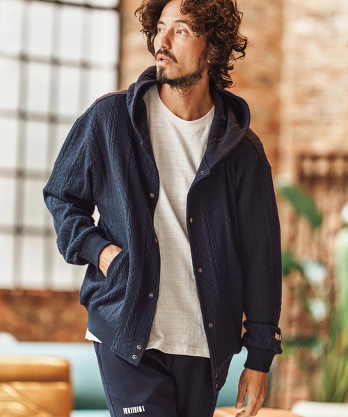 felkod（フィルコッド）の「mpa4011-Cable Knit Like Jacquard Knit sew Parka パーカー(F26S040)（パーカー・メンズ・ホワイト/ブラック/ネイビー・S/M/L）」の11枚目の写真