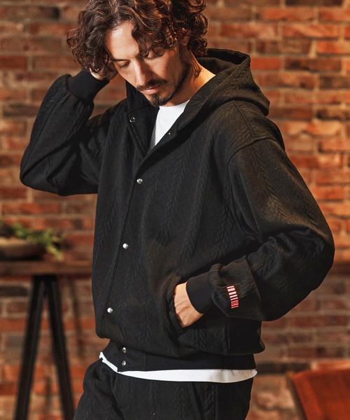 felkod（フィルコッド）の「mpa4011-Cable Knit Like Jacquard Knit sew Parka パーカー(F26S040)（パーカー・メンズ・ホワイト/ブラック/ネイビー・S/M/L）」の16枚目の写真