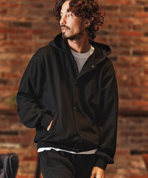 felkod（フィルコッド）の「mpa4011-Cable Knit Like Jacquard Knit sew Parka パーカー(F26S040)（パーカー・メンズ・ホワイト/ブラック/ネイビー・S/M/L）」の17枚目の写真