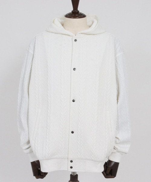 felkod（フィルコッド）の「mpa4011-Cable Knit Like Jacquard Knit sew Parka パーカー(F26S040)（パーカー・メンズ・ホワイト/ブラック/ネイビー・S/M/L）」の20枚目の写真