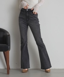 &. NOSTALGIA | 【美シルエット】ストレッチフレアデニムパンツ(デニムパンツ)