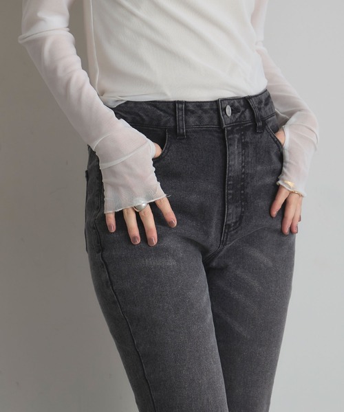 &. NOSTALGIA(アンドドットノスタルジア)の「【美シルエット】ストレッチフレアデニムパンツ(デニムパンツ・レディース・グレー/ブルー・S/M)」の8枚目の写真