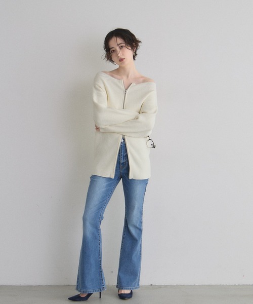 &. NOSTALGIA(アンドドットノスタルジア)の「【美シルエット】ストレッチフレアデニムパンツ(デニムパンツ・レディース・グレー/ブルー・S/M)」の11枚目の写真