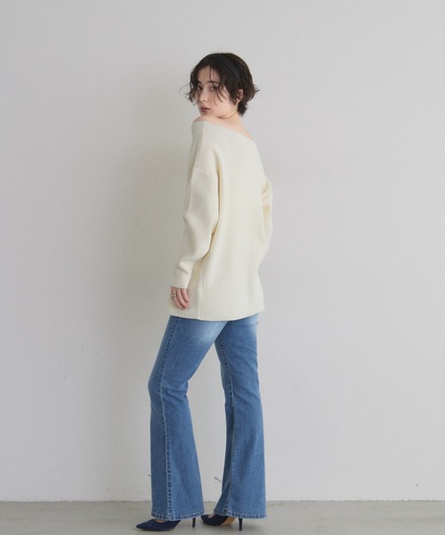 &. NOSTALGIA(アンドドットノスタルジア)の「【美シルエット】ストレッチフレアデニムパンツ(デニムパンツ・レディース・グレー/ブルー・S/M)」の14枚目の写真