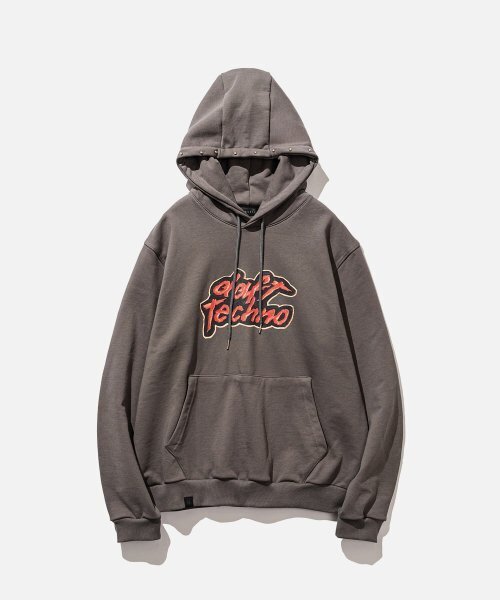 VASTIC(バスティック)の「スタッドダブルステッチフードパーカー_チャコール(パーカー・メンズ・その他・LARGE/MEDIUM)」の2枚目の写真