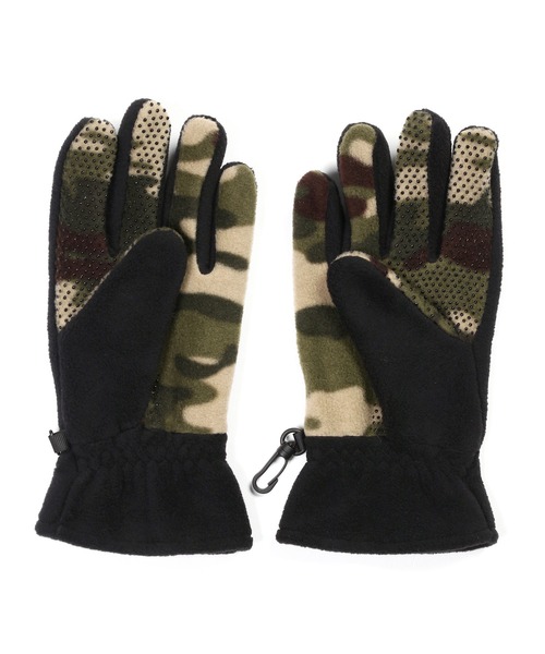 The DUFFER of ST.GEORGE(ザダファーオブセントジョージ)の「〔BLACK LABEL〕POLARTEC "CLASSIC200" GLOVES:ポーラテック ソリッド×カモフラ グローブ(手袋・メンズ・チャコールグレー/ブラック・F)」の4枚目の写真