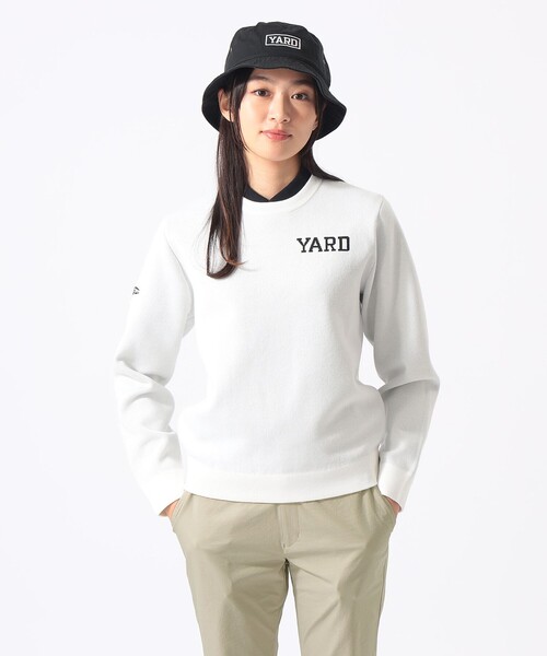 BEAMS GOLF 襟付きロゴ ジャガードニット サイズ：L WOMEN〉ORANGE