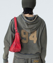 X-girl | OVERDYED NUMBER PATCH ZIP UP HOODIE(パーカー)